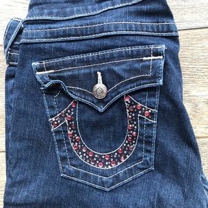 True Religion Jeans/Size 32 with pink rhinestones